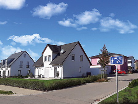 Siedlung mit Häusern